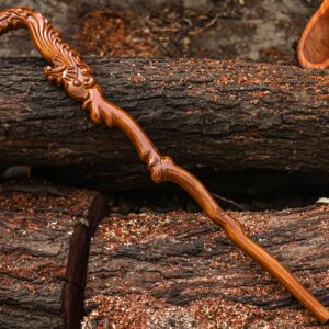 Royal Curved Wooden Walking Stick – Hand Carved Antique Style Cane for Collectors & Display
