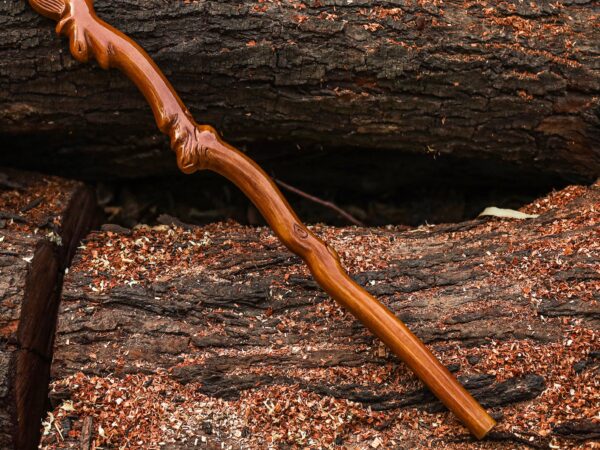 Royal Curved Wooden Walking Stick – Hand Carved Antique Style Cane for Collectors & Display