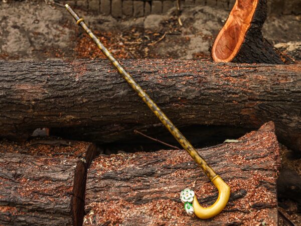 Ornate Blossom Wooden Walking Stick