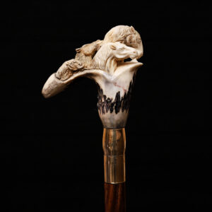 Handcrafted Wooden Walking Stick with Horse Head Handle – Equestrian Cane for Men, Collectors & Gifts
