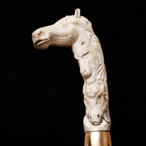 Hand-Carved Horse Head Walking Stick – Elegant Wooden Cane for Equestrian Lovers, Collectors & Gentlemen