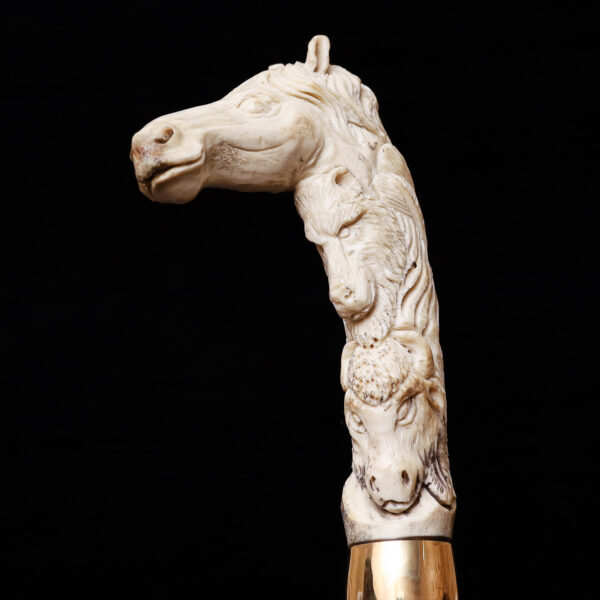 Hand-Carved Horse Head Walking Stick – Elegant Wooden Cane for Equestrian Lovers, Collectors & Gentlemen