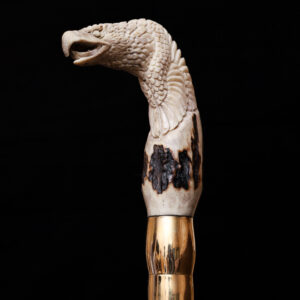 Eagle Neck Walking Stick – Handcrafted Wooden Cane with Carved Eagle Handle for Collectors & Nature Lovers