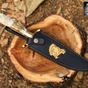 Golden Lion Antler Bowie Knife – Handcrafted Collector’s Edition by SKS Enterprises