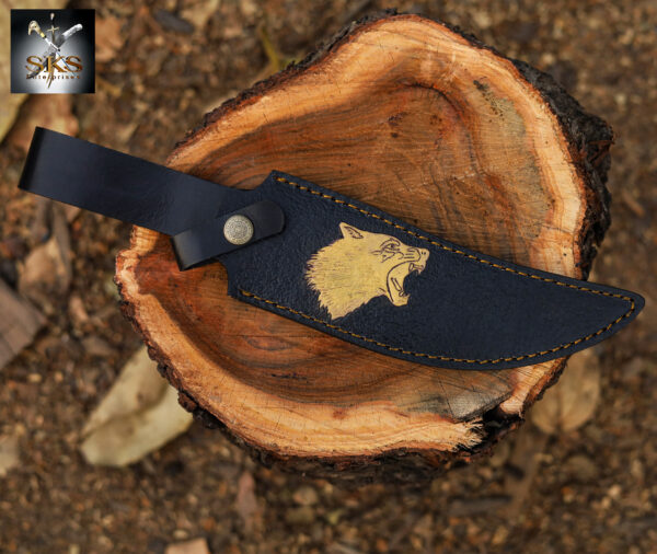 SKS Enterprises Hand-Forged Eagle Head Handle Bowie Knife | Full Tang D2 Steel Blade | Custom Leather Sheath | Hunting & Collection