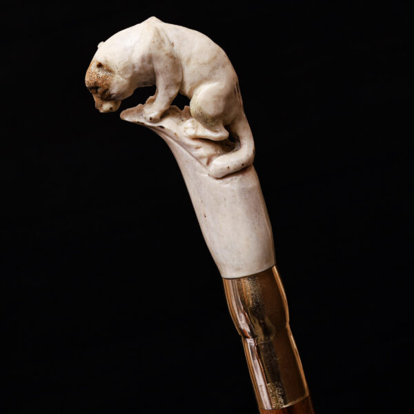 Carved Bear Walking Stick – Handcrafted Wooden Cane with Bear Head Handle for Outdoor Lovers & Collectors