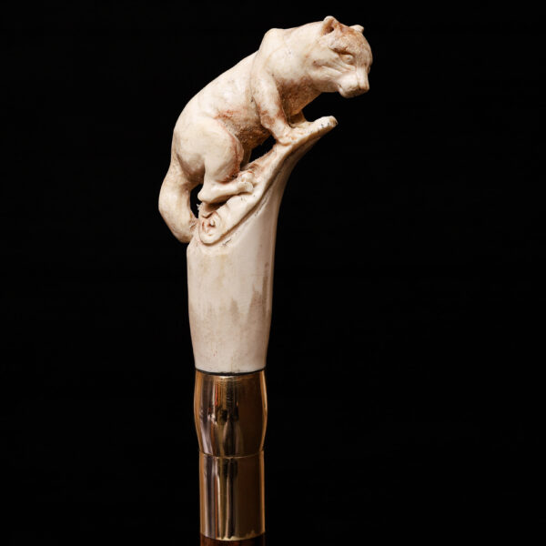 Handmade Wooden Walking Cane with Bear Handle – Rustic Animal Head Stick for Men, Collectors & Gifts