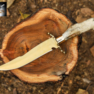 Golden Lion Antler Bowie Knife – Handcrafted Collector’s Edition by SKS Enterprises
