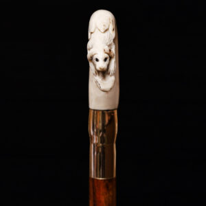 Handcrafted Wooden Walking Stick with Squirrel & Antler Handle – Rustic Forest Animal Cane for Nature Lovers & Collectors