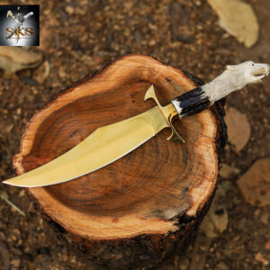SKS Enterprises Hand-Forged Eagle Head Handle Bowie Knife | Full Tang D2 Steel Blade | Custom Leather Sheath | Hunting & Collection